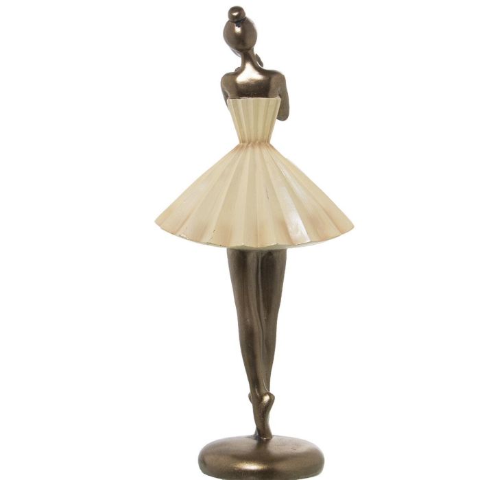 Figura Decorativa Alexandra House Living Beige Dorado Plástico Bailarina 13 x 17 x 32 cm 4