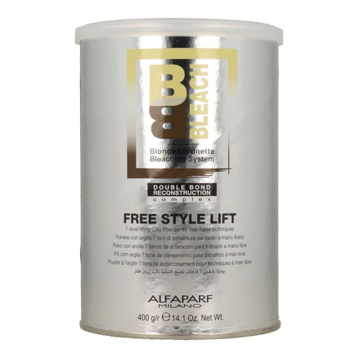 Alfaparf Bb Bleach Free Style Lift 7 Tonos 400G - Polvo de Color Azul para Evitar Tonos No Deseados