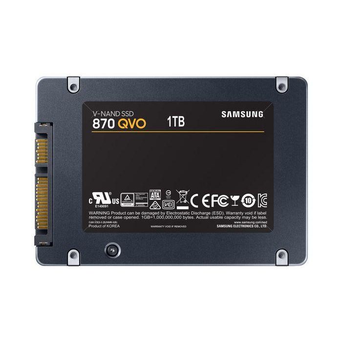 Samsung 870 QVO SSD 1 TB 2.5" SATA III QLC, Velocidad Lectura/Escritura 560/530 MB/s, Fiable para PC/Portátil, 3 Años Garantía 1