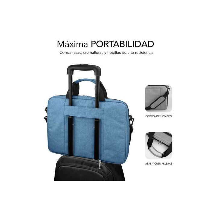 SUBBLIM Maletin Azul para portatil de 15,6? con proteccion total Air Padding