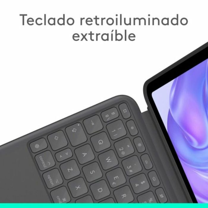 Funda para Tablet Logitech iPad Pro 2024 Negro Qwerty Español QWERTY 7