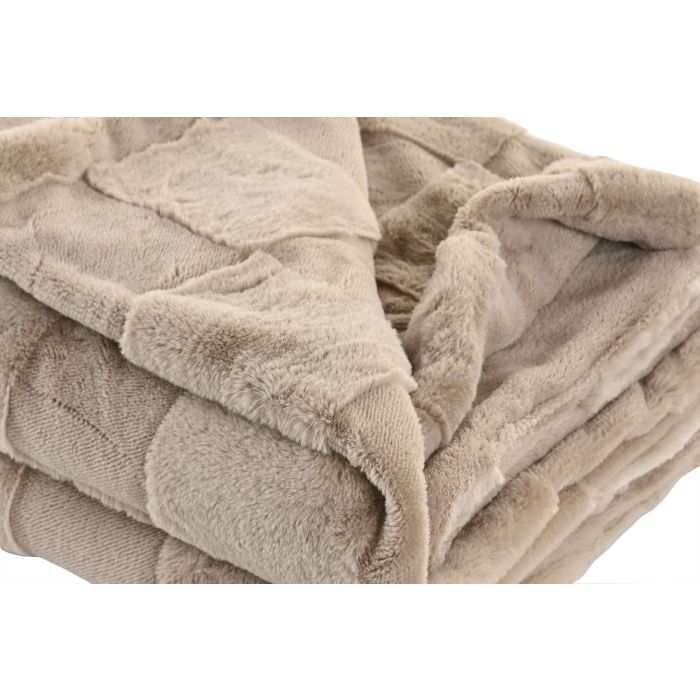Manta Urban DKD Home Decor Beige 170 x 130 cm (2 Unidades) 1
