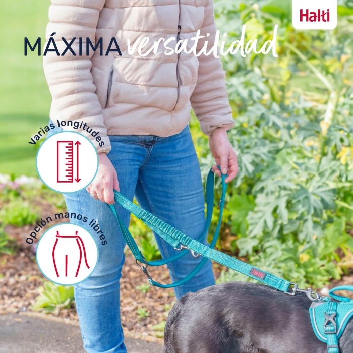 Halti Correa Multiposición para Perros, Doble Enganche, Amortiguador Elástico, Reflectante, Acolchada, Talla S (hasta 25 kg), Verde 2m 4 Halti Correa Multiposición para Perros, Doble Enganche, Amortiguador Elástico, Reflectante, Acolchada, Talla S (hasta 25 kg), Verde 2m 4