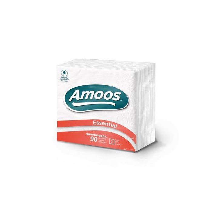 Servilleta Papel Amoos Essential 40X40 Cm. 2 Capa Blanco Paquete De 90 Blanco
