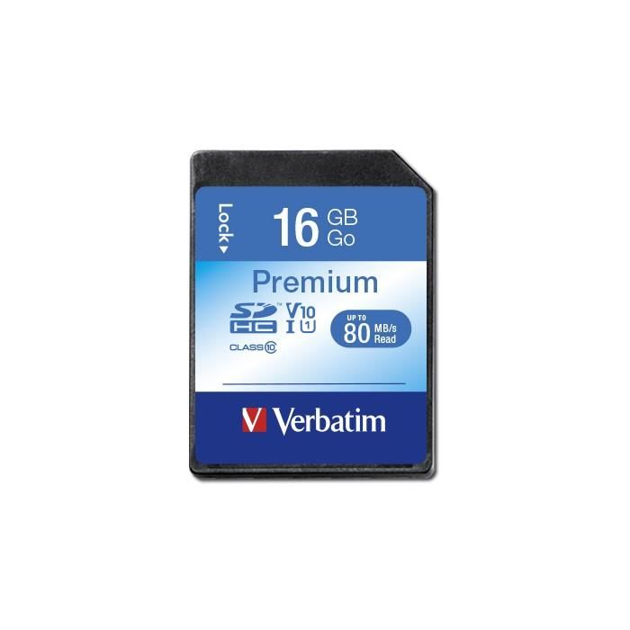 Verbatim Tarjeta de memoria Premium SDHC C10/U1 16GB 0 Verbatim Tarjeta de memoria Premium SDHC C10/U1 16GB 0