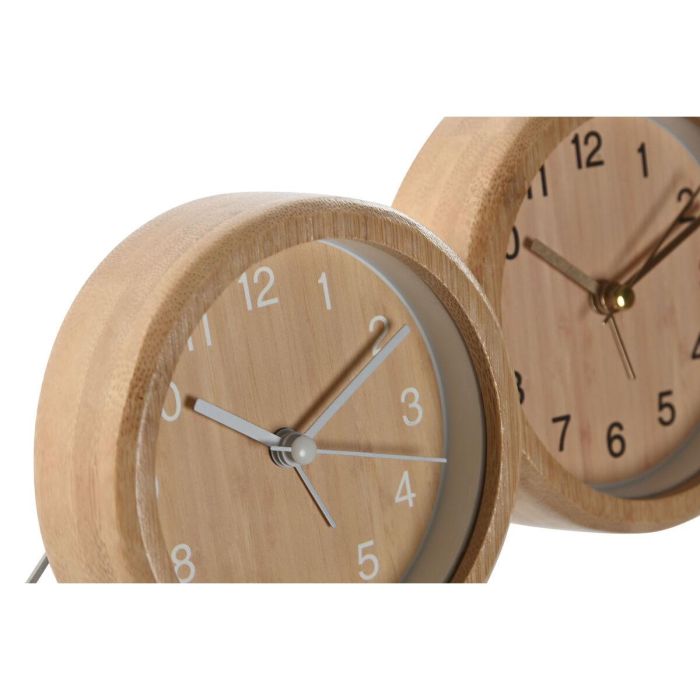 Reloj Despertador Basicos DKD Home Decor Natural 4.3 x 10 x 10 cm (2 Unidades) 2 Reloj Despertador Basicos DKD Home Decor Natural 4.3 x 10 x 10 cm (2 Unidades) 2