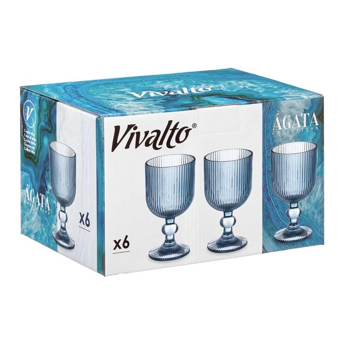 Copa Vivalto Azul Oscuro Rayas 370 ml - Vidrio, 8.7x16.3x8.7 cm (24 Unidades) 2 Copa Vivalto Azul Oscuro Rayas 370 ml - Vidrio, 8.7x16.3x8.7 cm (24 Unidades) 2