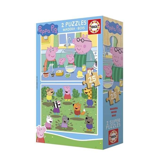 Puzzle de madera 2x25 piezas peppa pig 3 Puzzle de madera 2x25 piezas peppa pig 3
