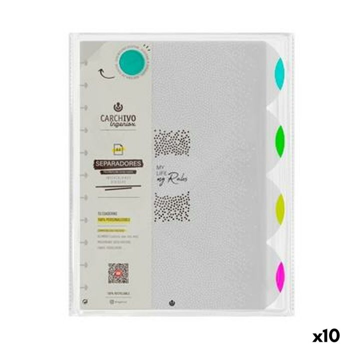 Separadores Carchivo INGENIOX NEON Multicolor A4 (10 Unidades) 0 Separadores Carchivo INGENIOX NEON Multicolor A4 (10 Unidades) 0