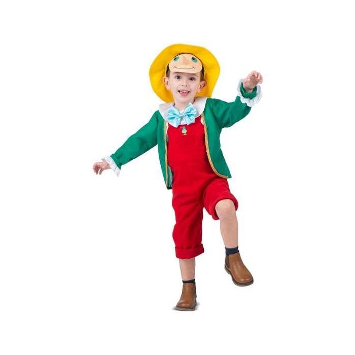 My Other Me Disfraz Pinocho con Gorro, Careta, Chaqueta y Peto para Niños - Talla 5-6 años - Color Rojo - Edad Recomendada 3+ años