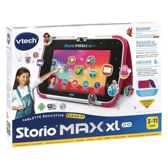 VTECH Consola Storio Max XL 2.0 Rosa Tableta Educativa Niño 7 Pulgadas Idioma Francés 4