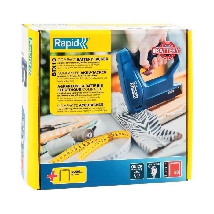 Grapadora eléctrica - RAPID - BTX10 - Para 53/4-10 mm - Caja 2 Grapadora eléctrica - RAPID - BTX10 - Para 53/4-10 mm - Caja 2