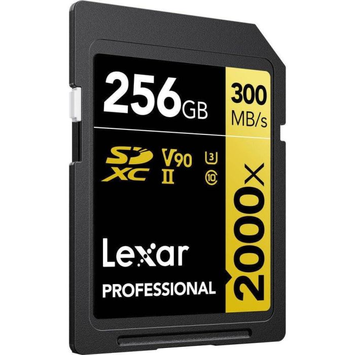 Lexar LSD2000256G-BNNNG Tarjeta SDXC Profesional 256GB 2000X UHS-II U3 V90, Velocidad de Lectura 300MB/s, Escritura 260MB/s 2