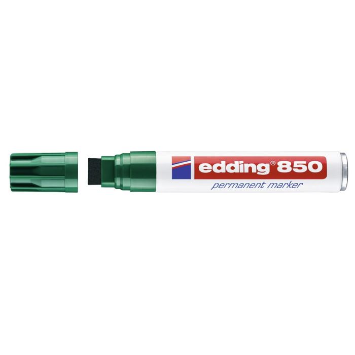 Rotulador Edding Marcador Permanente 850 Verde Punta Biselada 5-15 mm Recargable 5 unidades 1