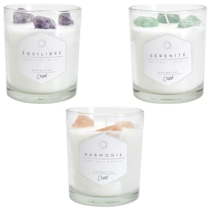 Home Deco Factory Vela Perfumada con Piedras para Meditación, 10 cm de Altura, Aromas Variados 2 Home Deco Factory Vela Perfumada con Piedras para Meditación, 10 cm de Altura, Aromas Variados 2