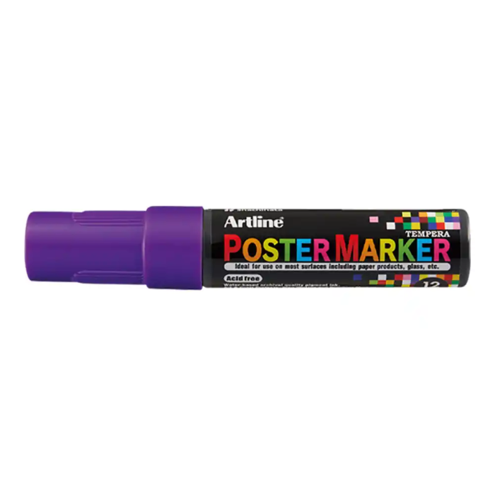 Artline Rotulador EPP-12 Punta Rectangular 12 mm Violeta para Cartelería y Superficies Varias 1