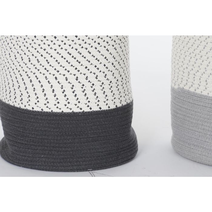 DKD Home Decor Cesta Atlantico Gris Oscuro Gris Claro Set de 2 (40 x 52 x 40 cm) 1