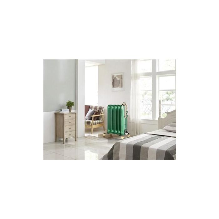 Ariete 839/14 Radiador de Aceite Vintage 11 Elementos, Verde, 3 Niveles de Potencia, Ruedas 360° 7
