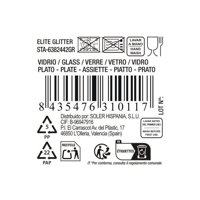 Inde Bajoplato de Vidrio Elite Glit Rojo Sta Clar, Plato Decorativo o Base, 31 cm (6 Unidades) Inde Bajoplato de Vidrio Elite Glit Rojo Sta Clar, Plato Decorativo o Base, 31 cm (6 Unidades)