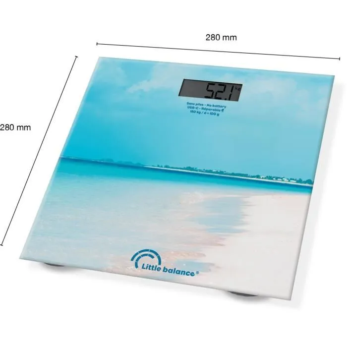 Little Balance LIT3760240788409 Báscula de baño Caribe USB-C 2