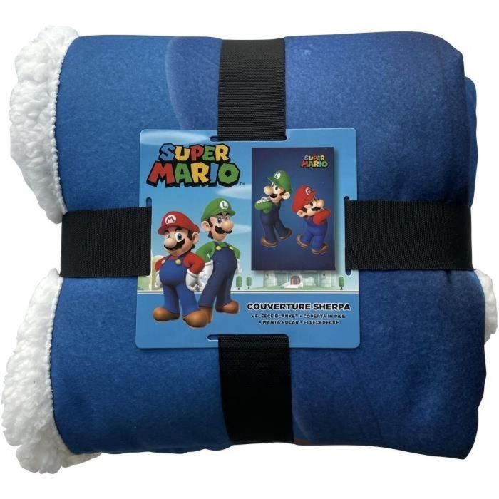 Mario Bros MAR3700891706384 Manta Sherpa de Mario & Luigi - 100 x 150 cm 4