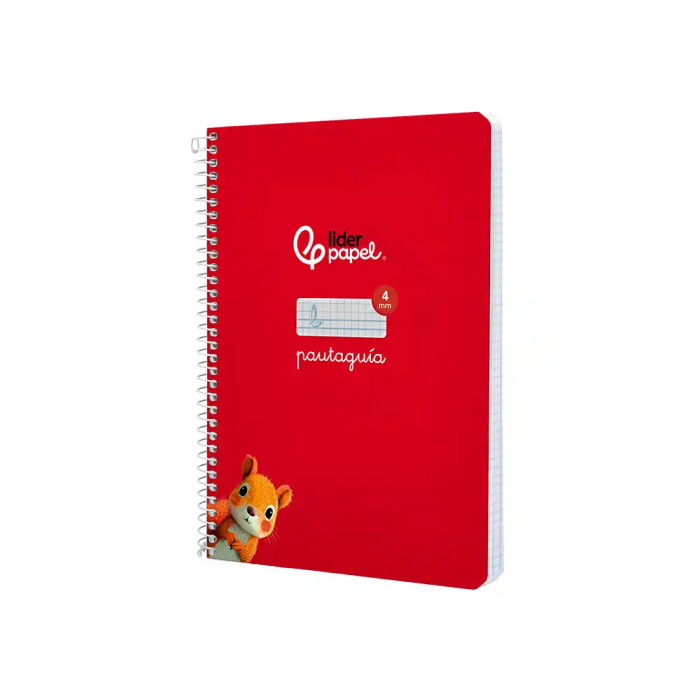 Liderpapel Cuaderno Espiral A5 Tapa Dura 80 Hojas Cuadro Pautado 4mm Rojo 2