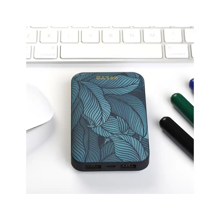 Wondee Batería Externa 10.000 mAh Mr. Wonderful Jungla Diseño Hojas Azul 4