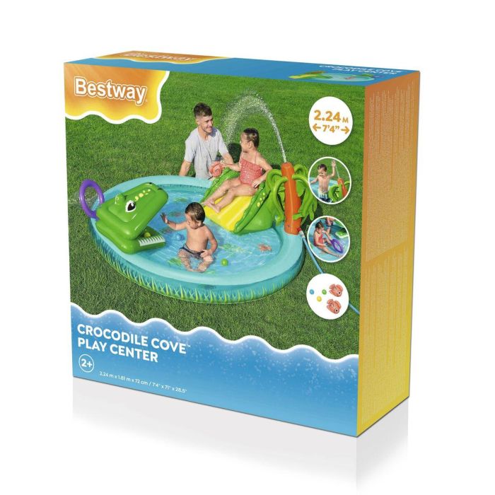 Bestway Piscina Hinchable Parque de Juegos Cocodrilo 224x181x72 cm +2 Años Jardin 53166 1