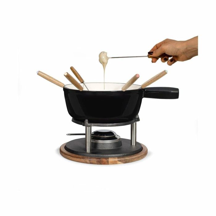 Livoo MEN426N Juego de Fondue Tradicional 2.6L para 6 Personas en Hierro Fundido Esmaltado 6