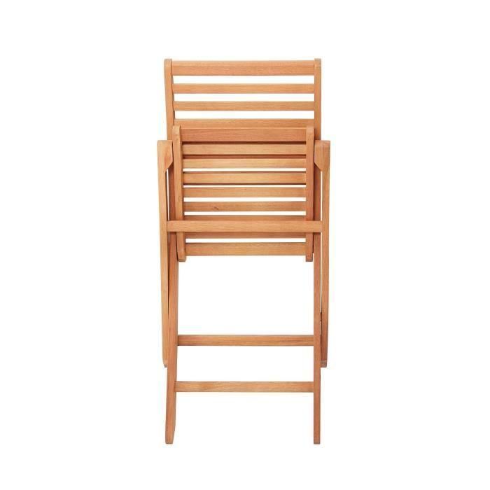 Juego de 2 sillas de jardín plegables Acacia FSC - 47 x 57,5 x H.89,5 cm 4