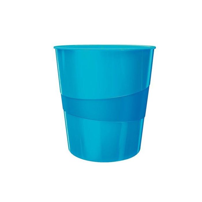Papelera Plastico Cerrada Leitz Wow 15L Azul
