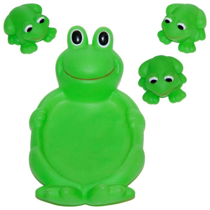 Tom et Zoe Juego de 4 Animales de Baño Barca con 3 Muñecos Patos Ranas Juguete para Bañera 16x11 cm 3