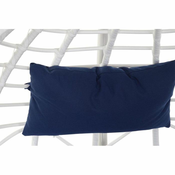 Sillon Colgante Terraza Y Jardin DKD Home Decor Blanco Azul Marino 70 x 110 x 90 cm 1