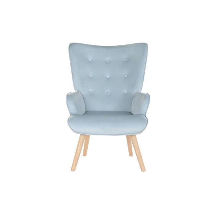 DKD Home Decor Butaca Scandi Azul Celeste Natural 75 x 96 x 67 cm 5