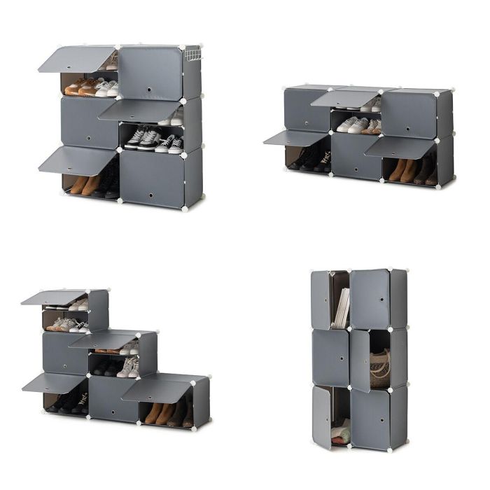 Zapatero Modular Portátil InnovaGoods Gris 8 Zapatero Modular Portátil InnovaGoods Gris 8