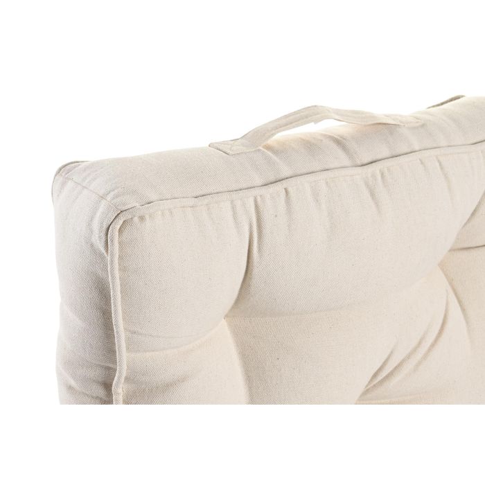 DKD Home Decor Cojín de Suelo Básico Beige de Lino y Algodón con Asa - Pack de 4 Unidades de 40x40x8 cm 1