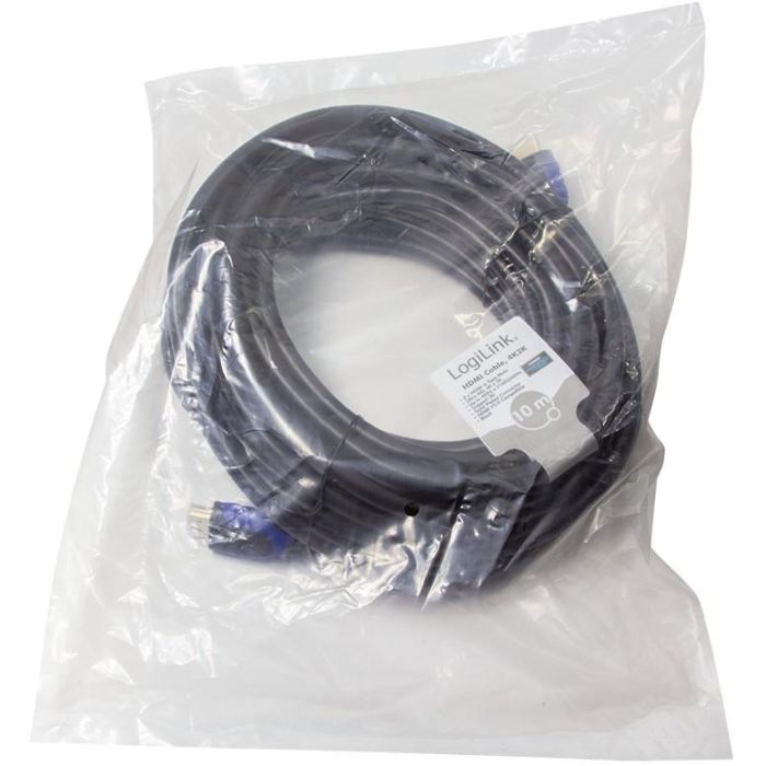 Logilink Cable HDMI 2.0 con Ethernet 10m, 4K/60Hz, Ultra HD, Negro 4