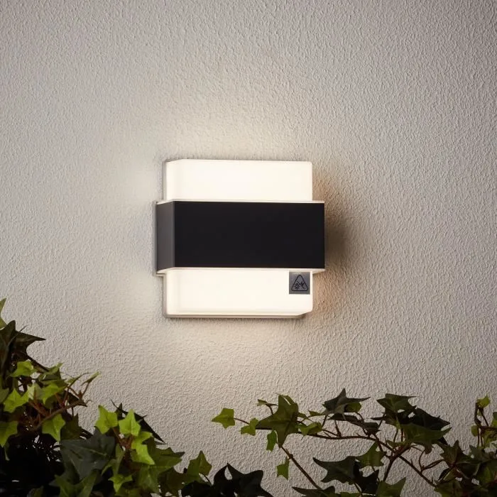 Brilliant Aplique Exterior LED Integrado 7W ARCHIE 600lm Negro Mate Metal IP44 1