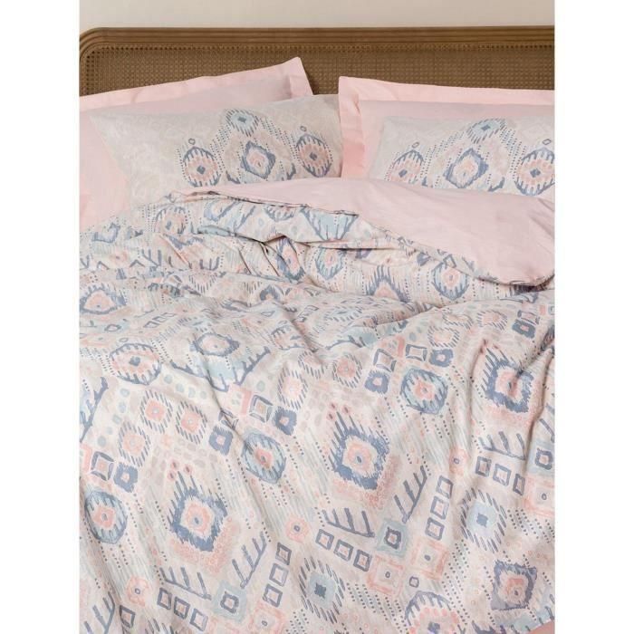 Juego de cama - 1 funda nórdica 220x240 cm + 2 fundas de almohada 60x60 cm - 100% algodón - Salmón 3 Juego de cama - 1 funda nórdica 220x240 cm + 2 fundas de almohada 60x60 cm - 100% algodón - Salmón 3