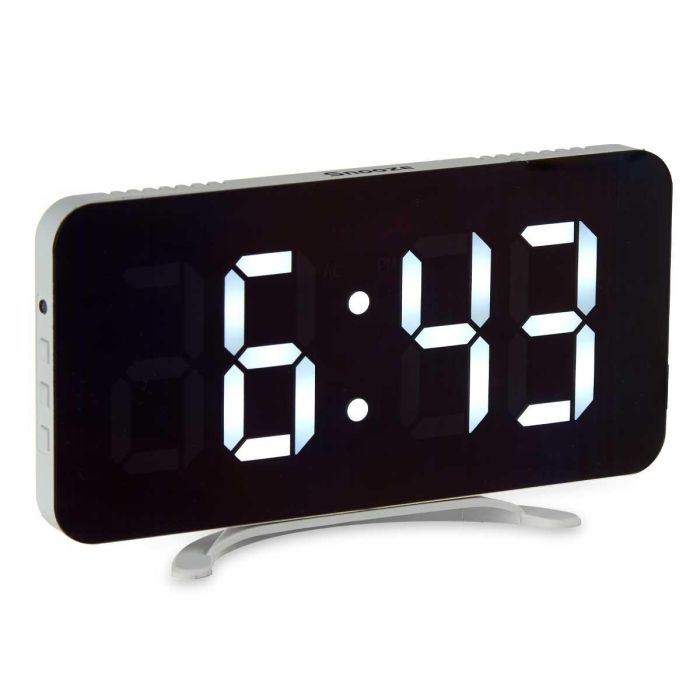 Giftdecor Reloj Espejo Blanco Plástico ABS 15.7x7.7x1.5 cm con Cable USB y Pila CR2016 (Set de 12) 1 Giftdecor Reloj Espejo Blanco Plástico ABS 15.7x7.7x1.5 cm con Cable USB y Pila CR2016 (Set de 12) 1