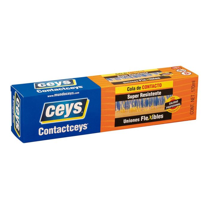Ceys Contactceys Cola de contacto super resistente 170 ml para cuero, madera, fórmica, goma, corcho - Ref. 503505 0 Ceys Contactceys Cola de contacto super resistente 170 ml para cuero, madera, fórmica, goma, corcho - Ref. 503505 0
