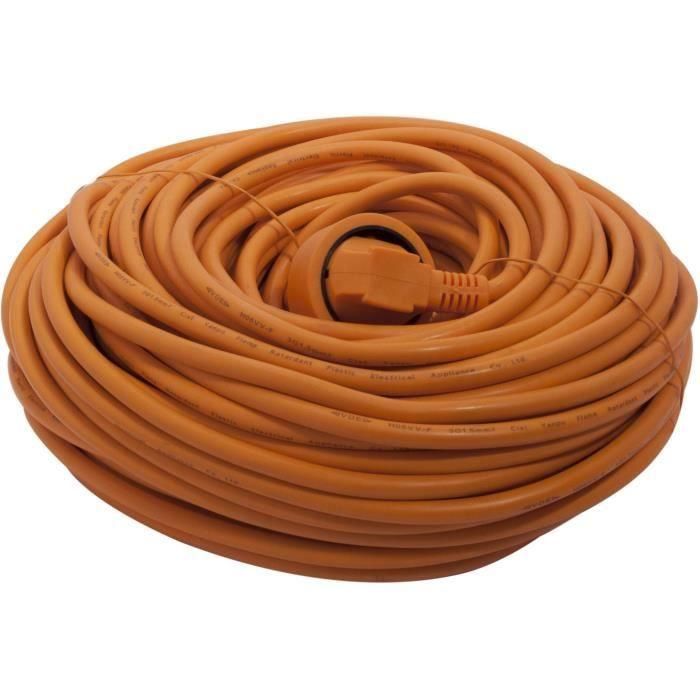 Chacon HO5VVF Cable de Extensión 3 x 1,5 mm² 40 m Naranja para Electrodomésticos