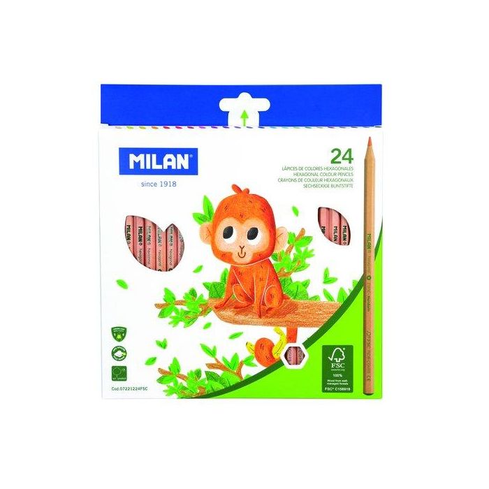 Lapices De Colores Milan Hexagonales Estuche De 24