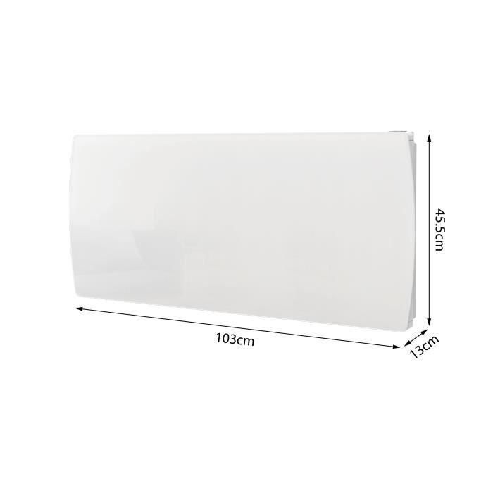 Oceanic OCEAISHGB2000W2 Radiador eléctrico fijo Rubis de cerámica con inercia, 2000W, fachada de vidrio, blanco, NF 3 Oceanic OCEAISHGB2000W2 Radiador eléctrico fijo Rubis de cerámica con inercia, 2000W, fachada de vidrio, blanco, NF 3