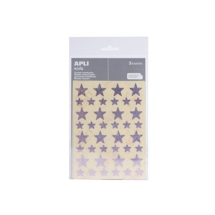 Gomets Apli Metalizados Bolsa 3H Estrella Surt.(Gde.Y Peq.) Holografica Rosa 120 Uds. (12055) 10 unidades