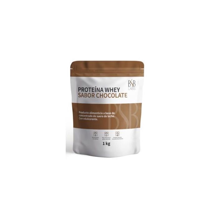 BSB LABS Proteína Whey Concentrado de Suero de Leche Sabor Chocolate 1 Kg - Masa Muscular y Huesos