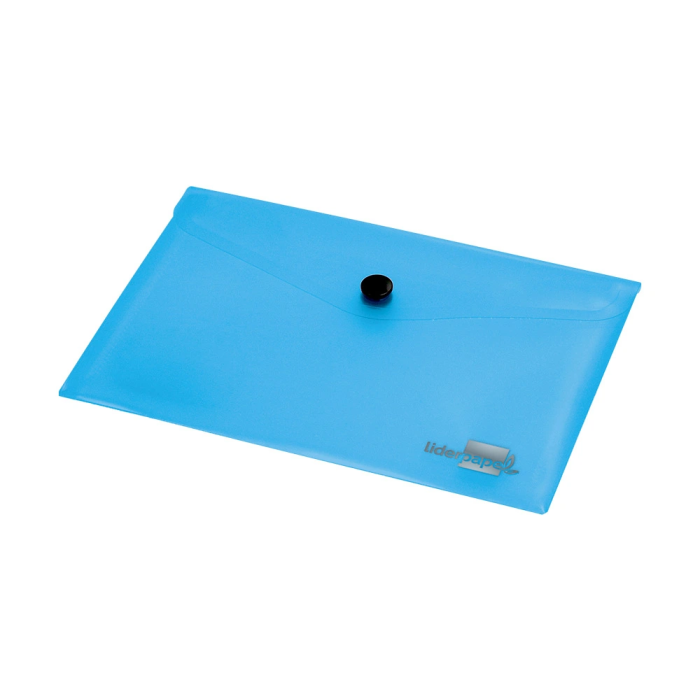 Liderpapel Carpeta Dossier Broche 44222 Polipropileno DIN A7 Azul Translucido Capacidad 50 Hojas 180 Micras 4