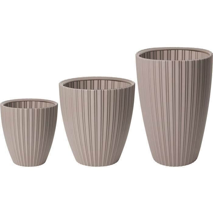 Maceta - Garden ID - Fancy - 40 x 58 cm - Para jardín, balcones o interiores - Taupe 2 Maceta - Garden ID - Fancy - 40 x 58 cm - Para jardín, balcones o interiores - Taupe 2