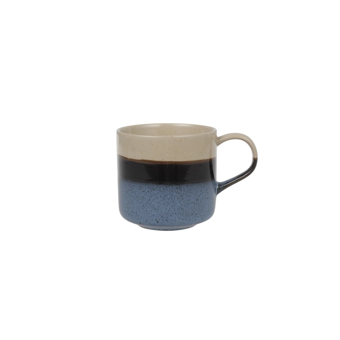 DKD Home Decor Mug Loving 25 Porcelana Esmaltada Azul Gris 9 x 8.6 x 12.6 cm (6 Unidades) 350ml