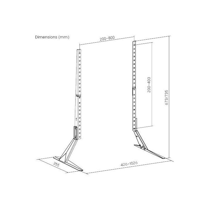 Vivolink Soporte sobremesa pie para monitor TV 23" a 75" máx. 40kg VESA 3 Vivolink Soporte sobremesa pie para monitor TV 23" a 75" máx. 40kg VESA 3